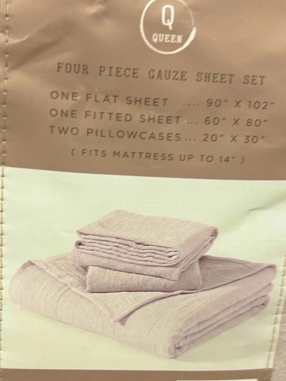 Bed Theory Co. Four Piece Gauze Queen Blush Pink Sheet Set Soft Unique Texture